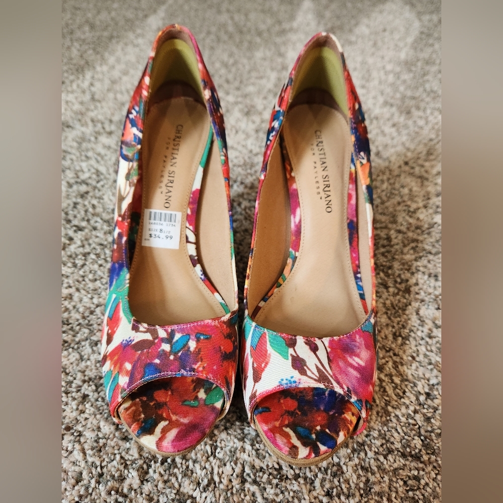 Christian Siriano Floral Heels